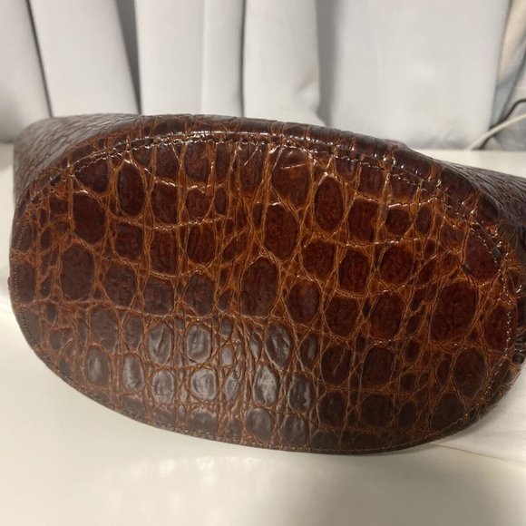 Little Liffner Tulip Croc-Embossed Leather Tote small - Cognac - Picture 9 of 11